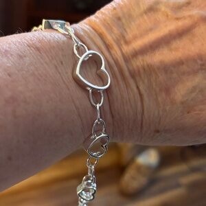 Sterling silver heart bracelet
